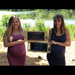 Size S mauve fitted maternity dress